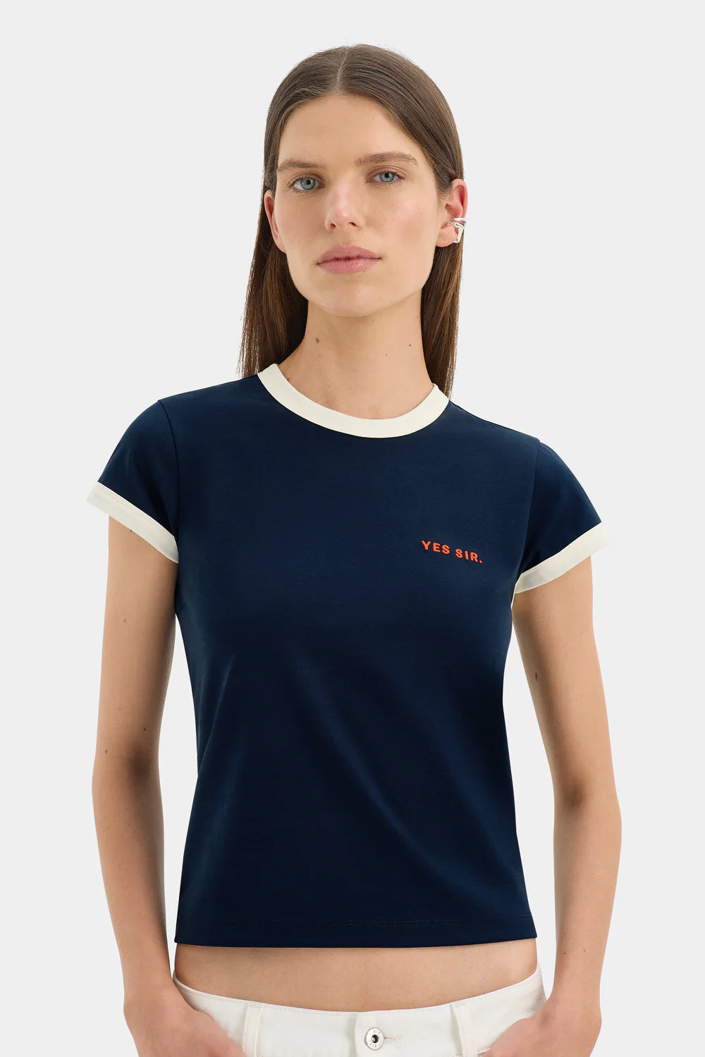 Yes SIR Fitted Tee Midnight