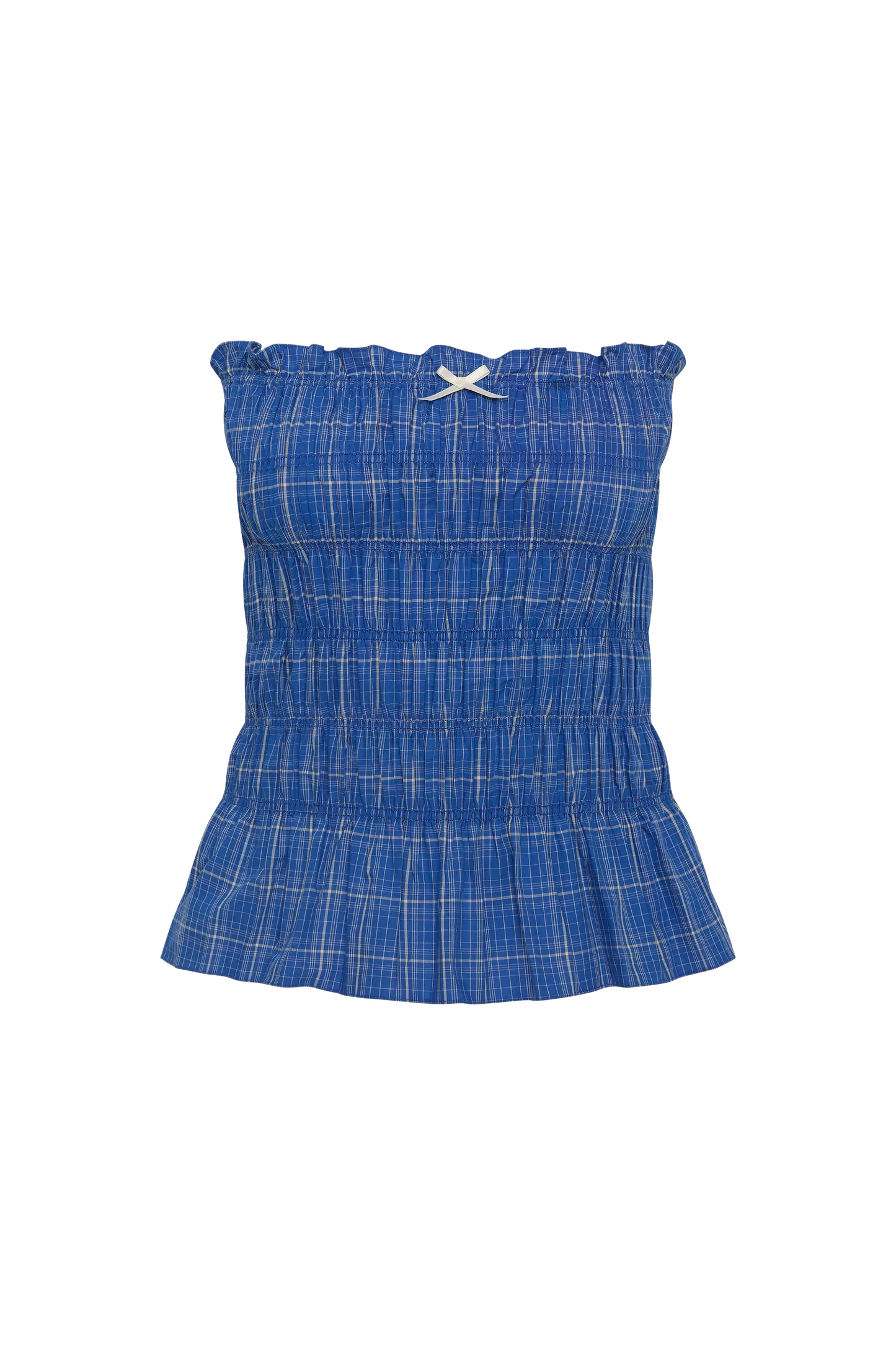 Leya Top Check Cobalt