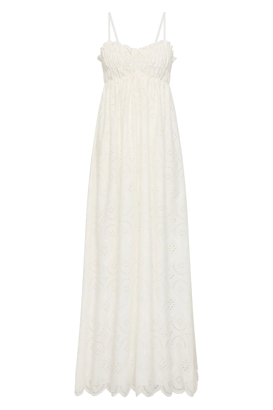 Etta Maxi Dress Bianca Brodeire White