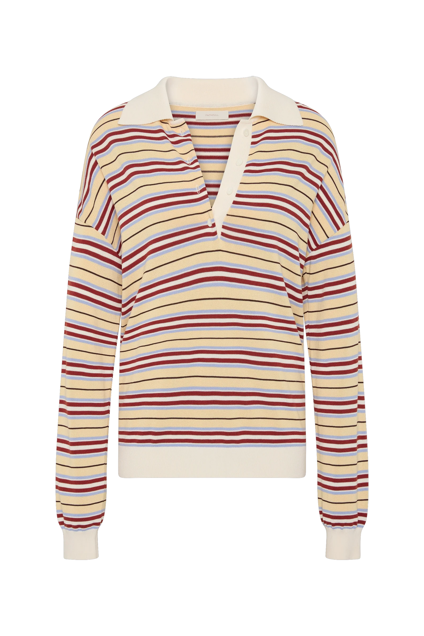 Faithfull Harlow Oversized Polo Cila Stripe Butter
