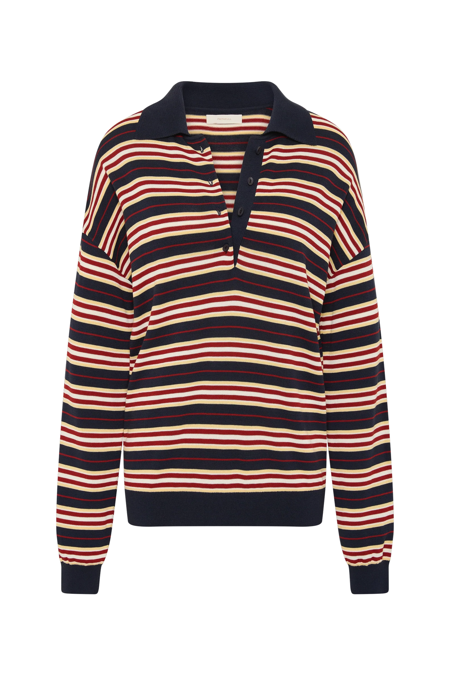 Faithfull Harlow Oversized Polo Cila Stripe Navy