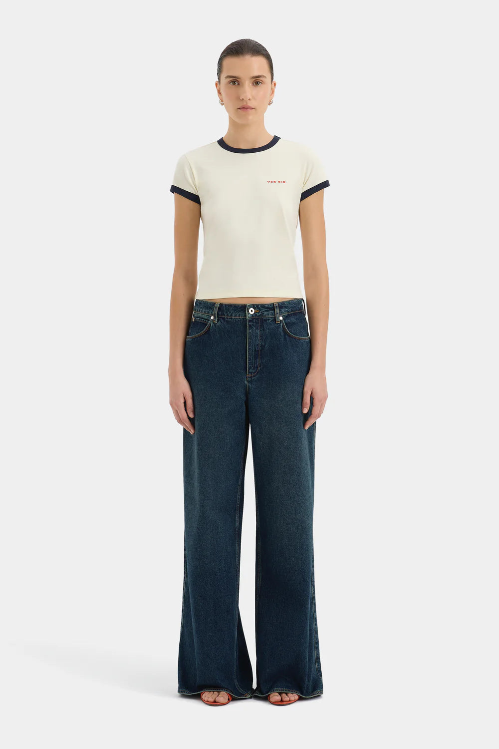 Yes SIR Fitted Tee Ivory