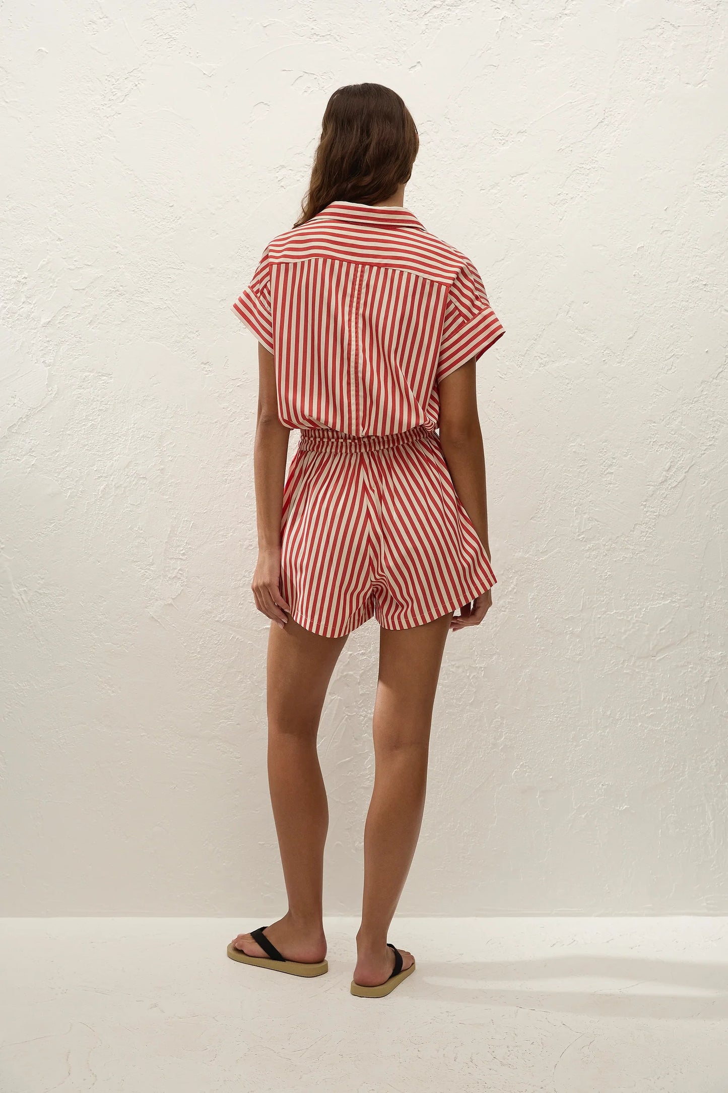 Zion Playsuit Orozco Stripe Dusty Tomato