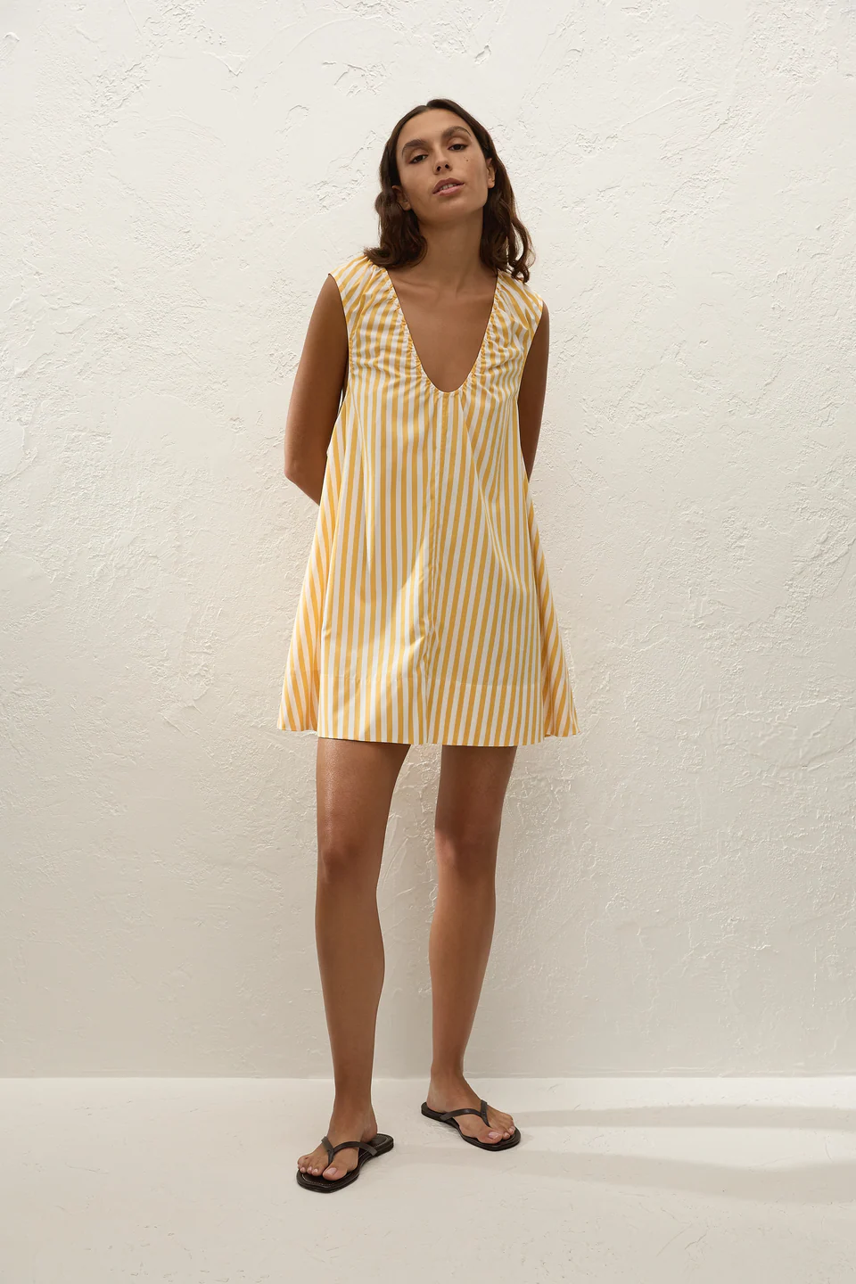 Pedrera Mini Dress Stripe Mustard
