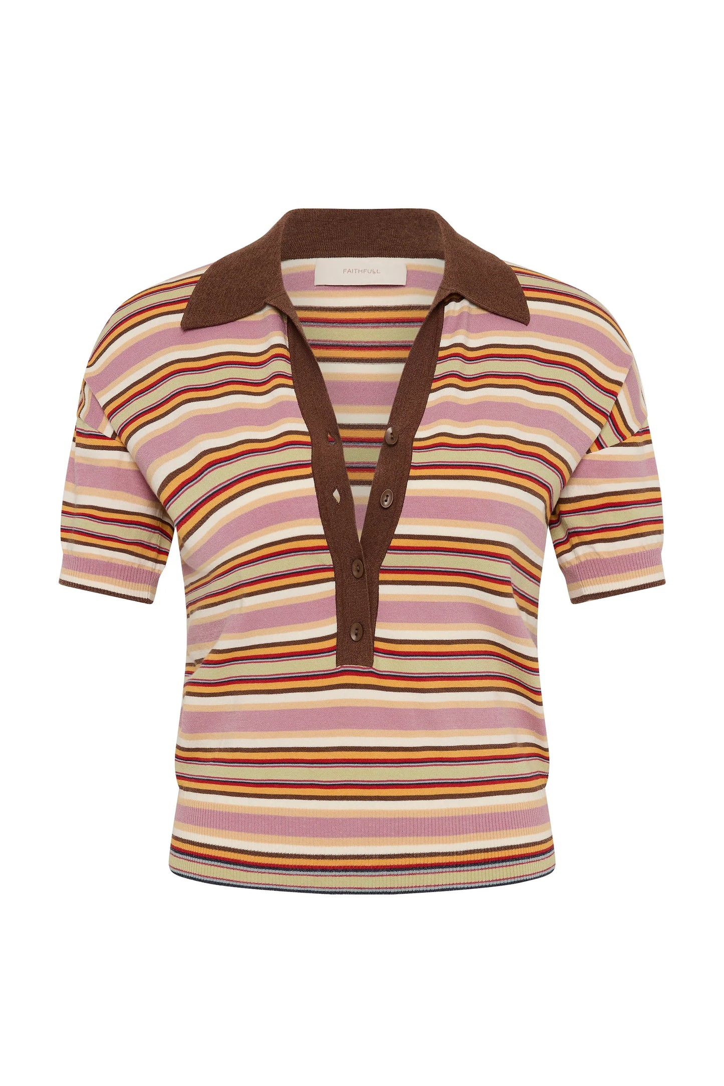 Sable Polo Shirt Luis Stripe Dusty Mauve