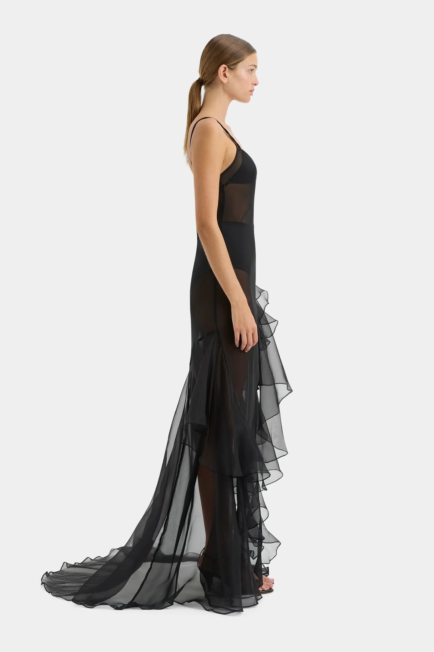 Sage Flounce Gown Black