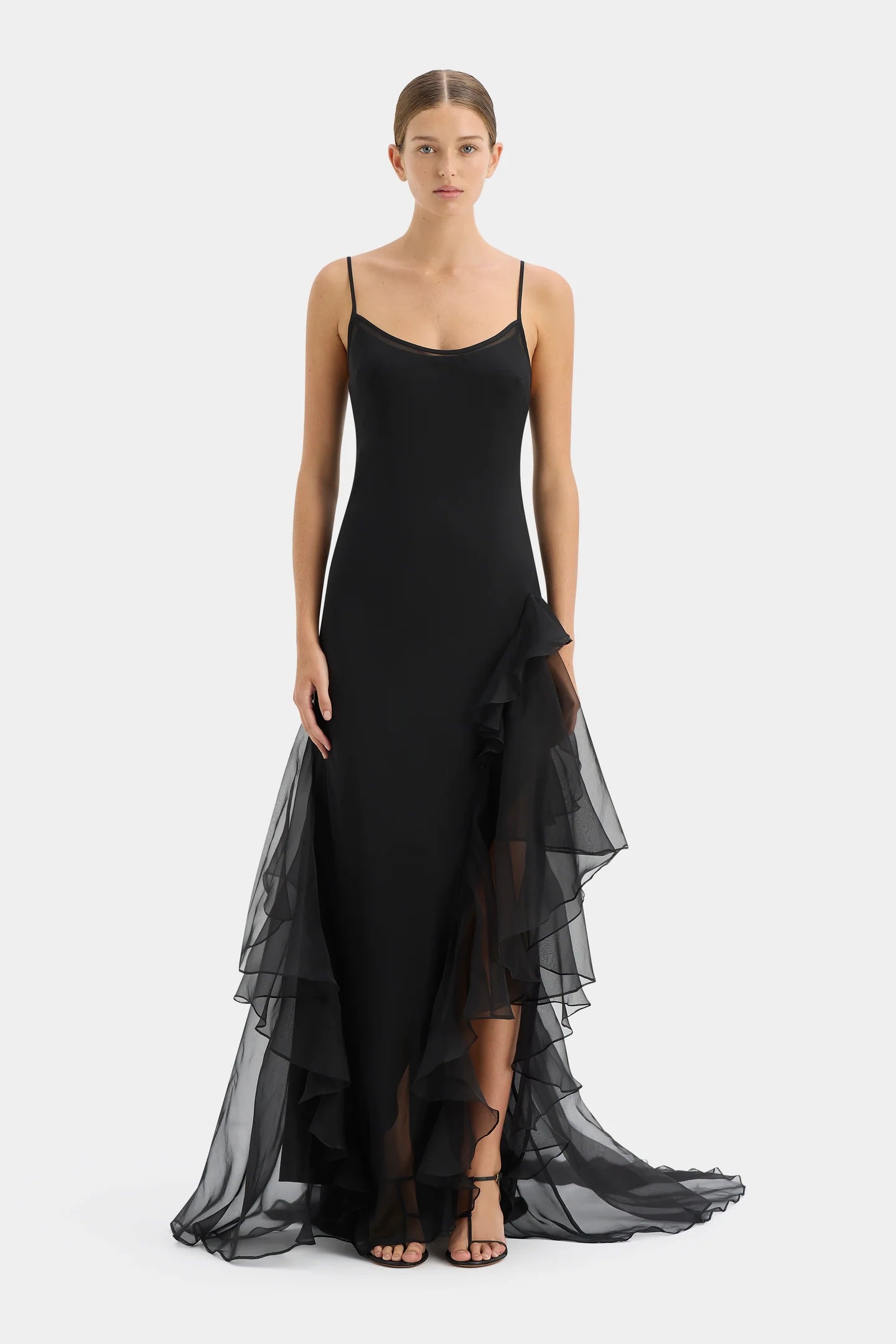 Sage Flounce Gown Black