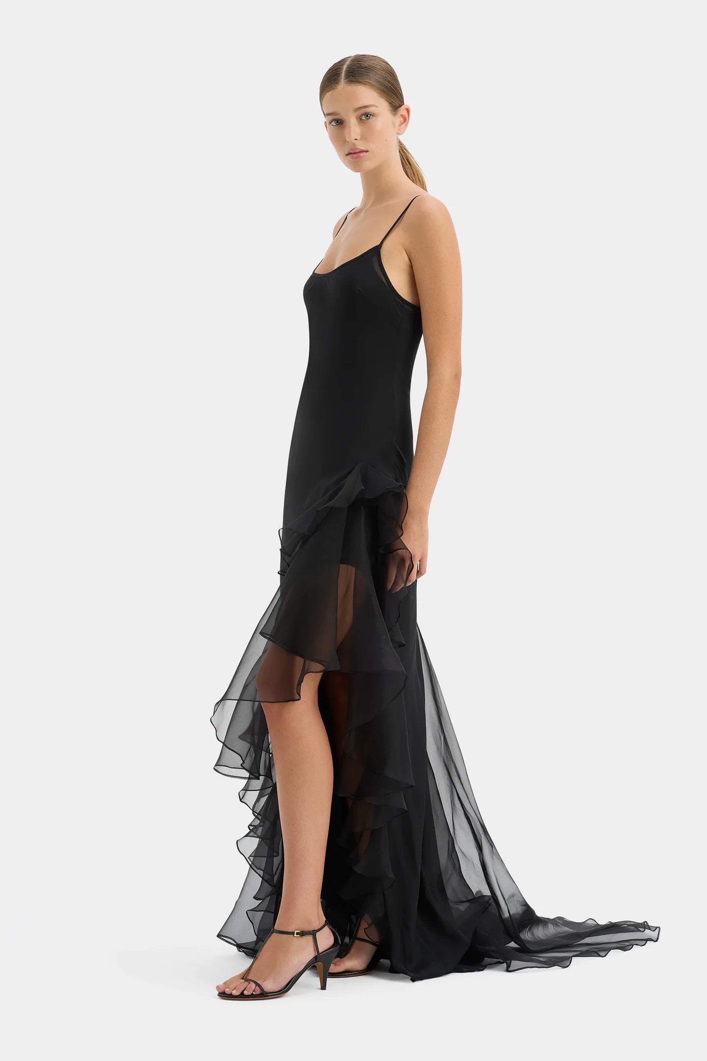 Sage Flounce Gown Black