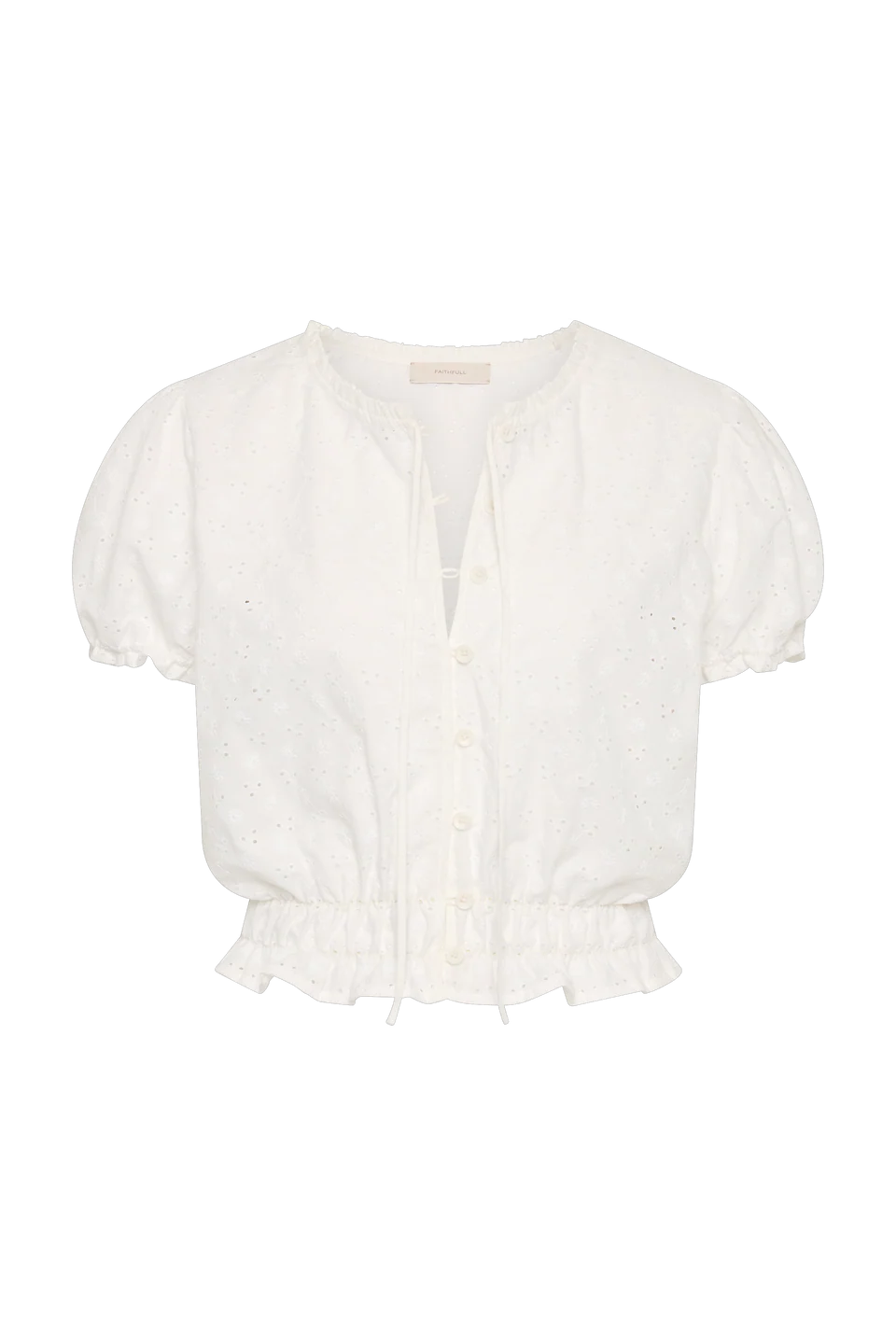 Santana Top Lucy Broderie White