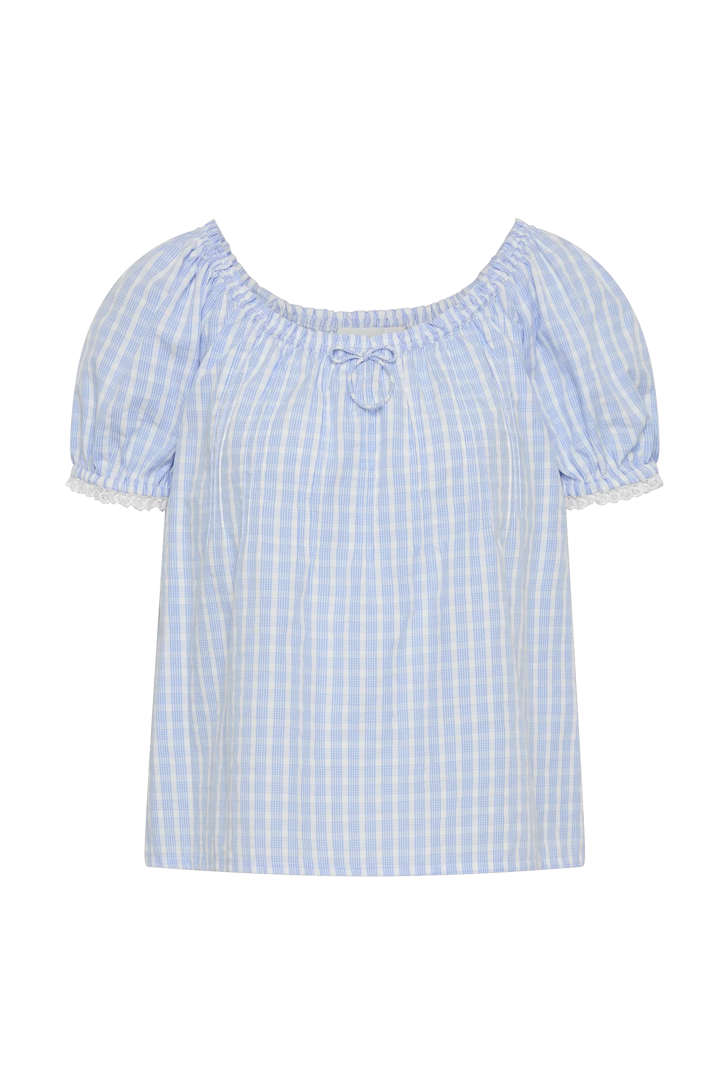Lonny Top Paloma Check Light Blue White