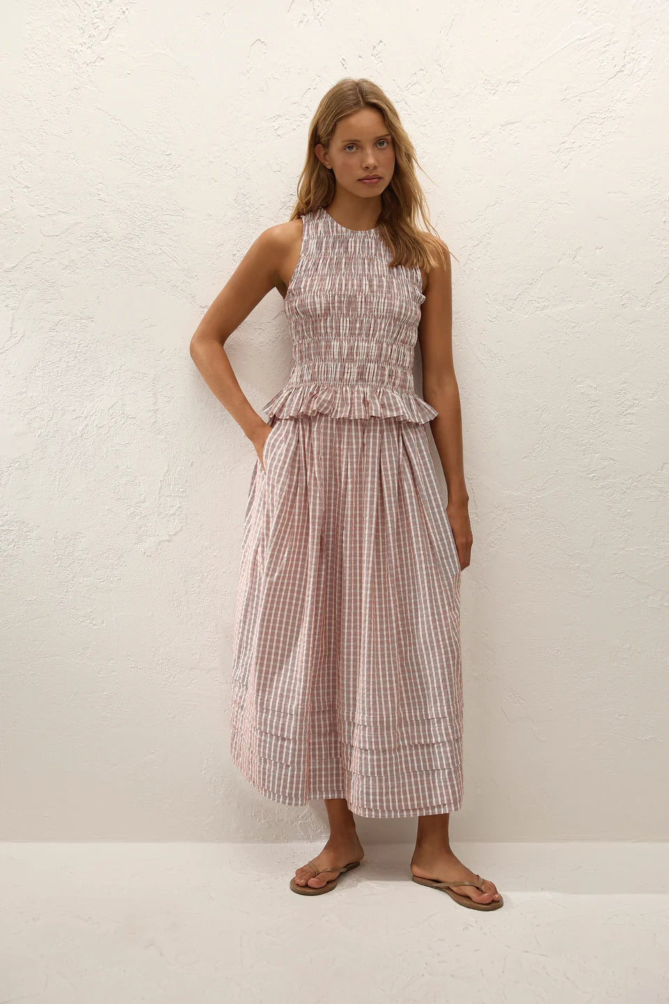 faithfull laia shirred gingham cotton maxi dress Laia Maxi Dress L / SOTTO