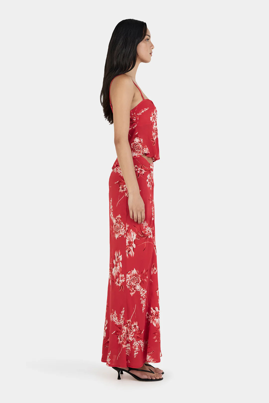 Janelle Maxi Skirt Fire Bloom