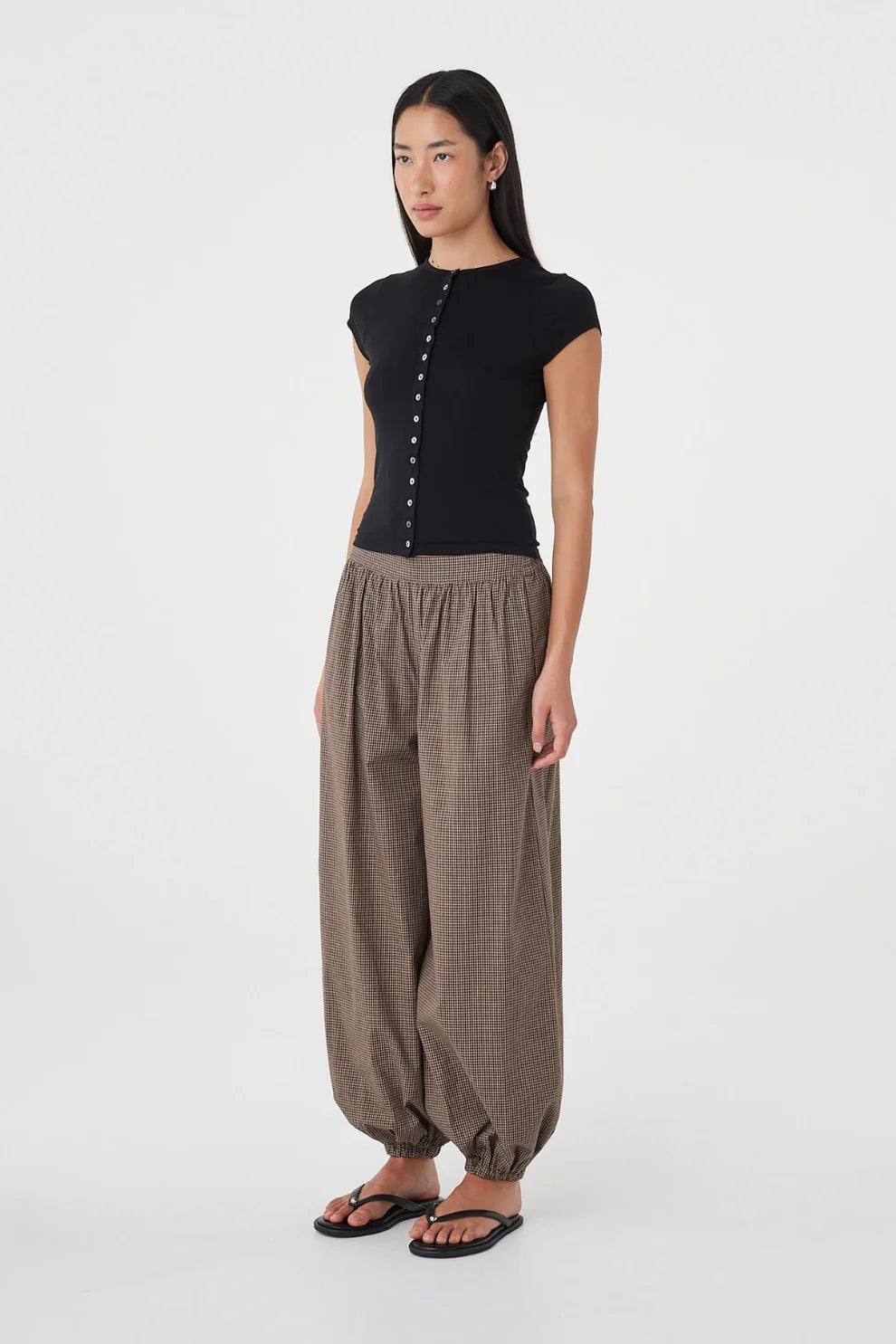 Arcaa Elina Balloon Pant Chocolate Check