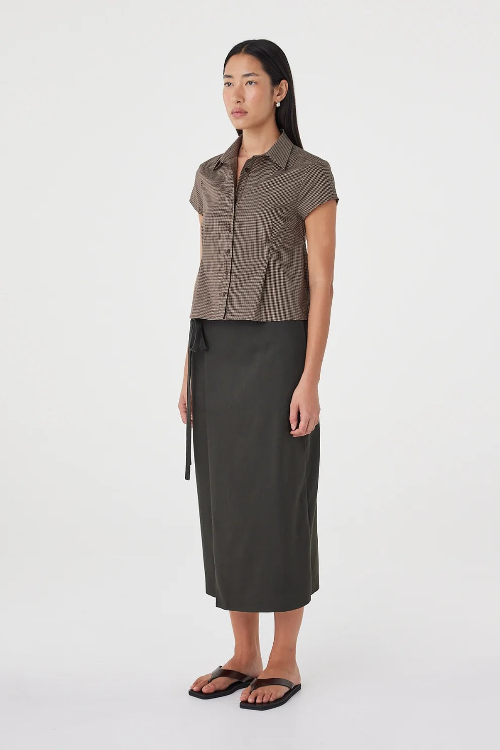 Arcaa Freya Shirt Chocolate Check