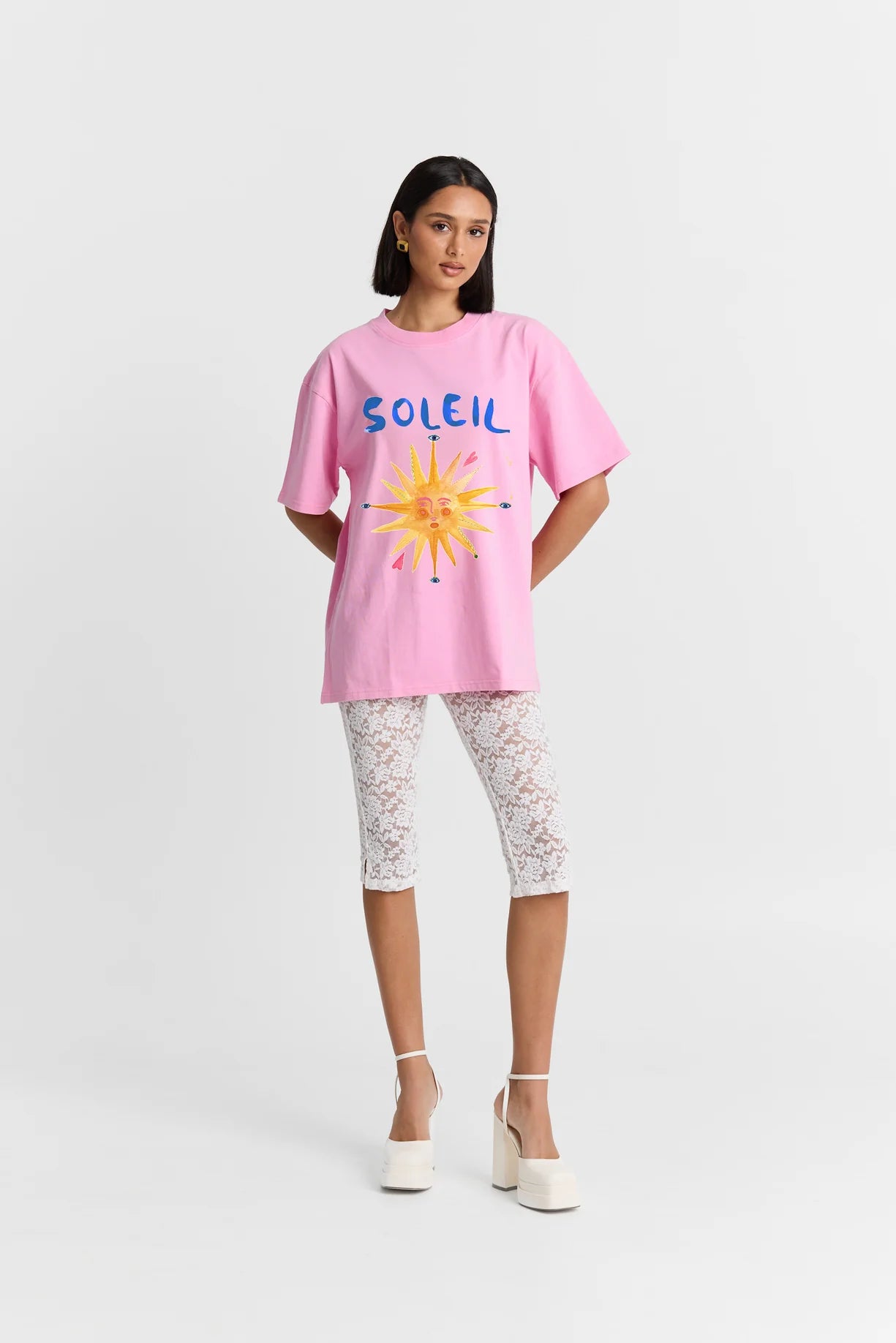 Soleil Oversize Wash Tee Pink