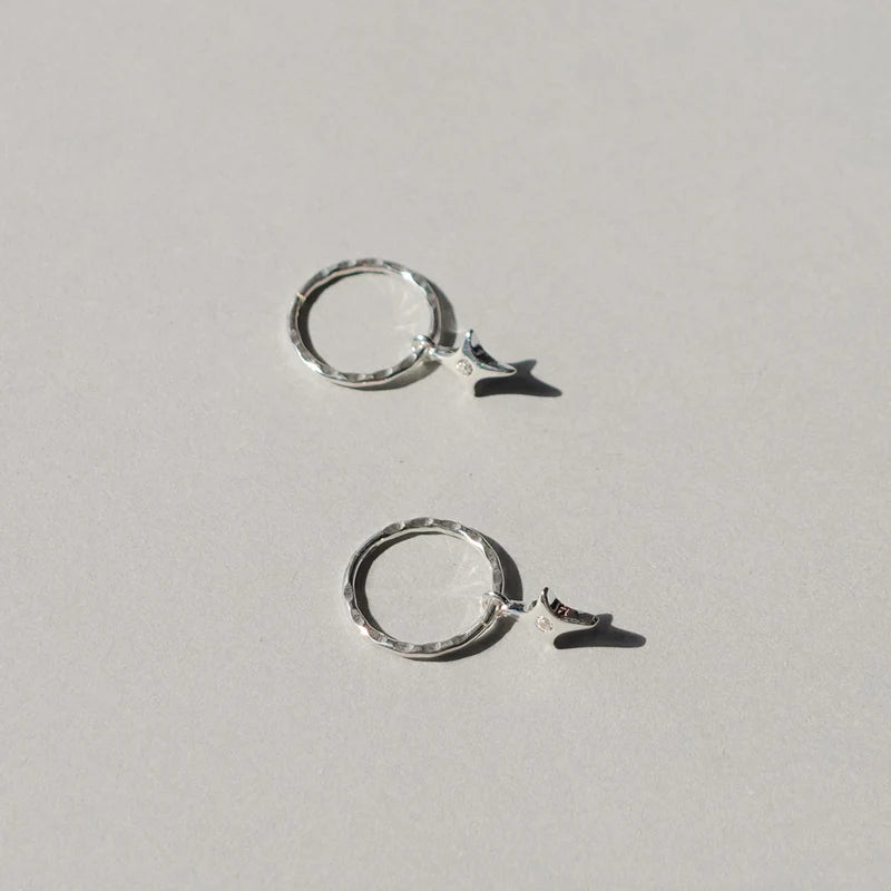 Starburst Mini Hoops Silver