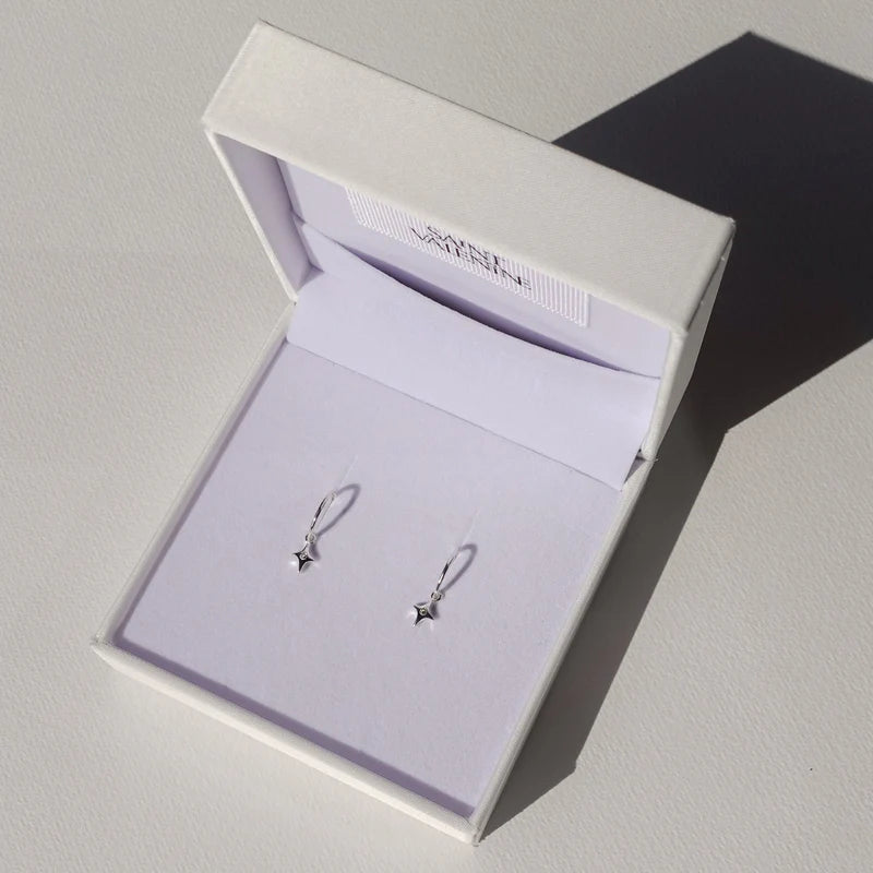 Starburst Mini Hoops Silver