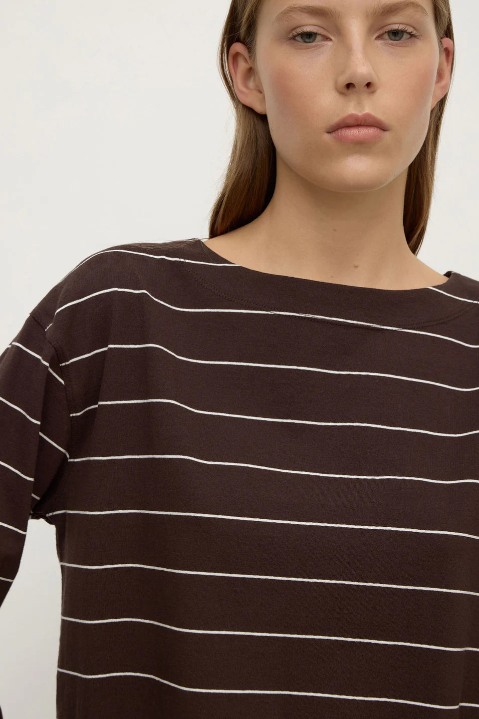 Scout Long Sleeve Tee Ganache Cream Stripe