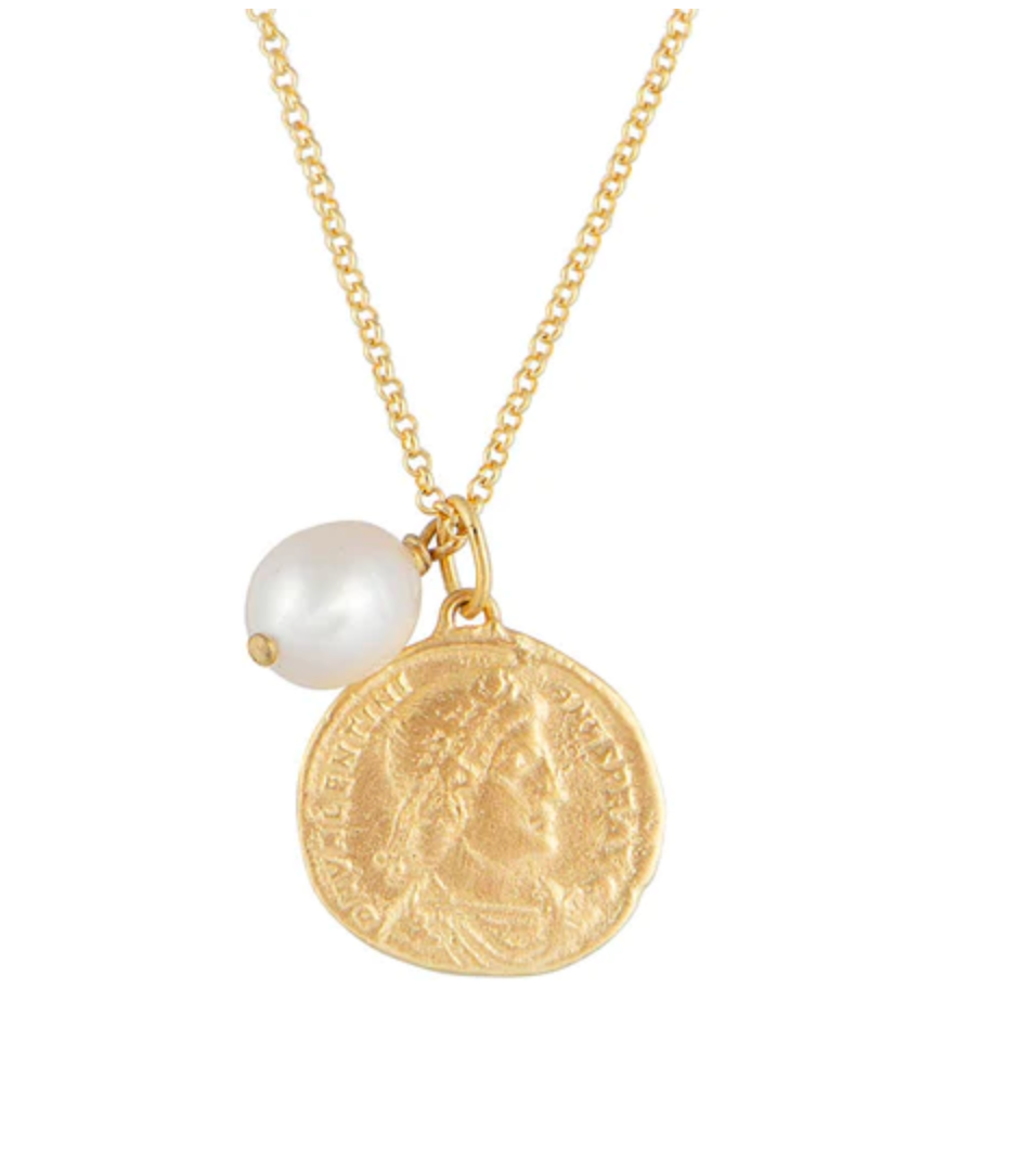 Ancient Coin Pearl Necklace