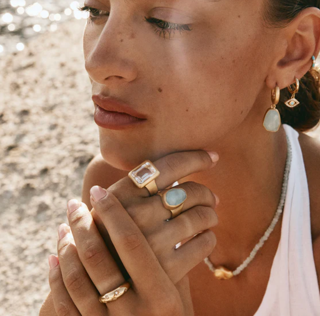 Quartz Deco Cocktail Ring