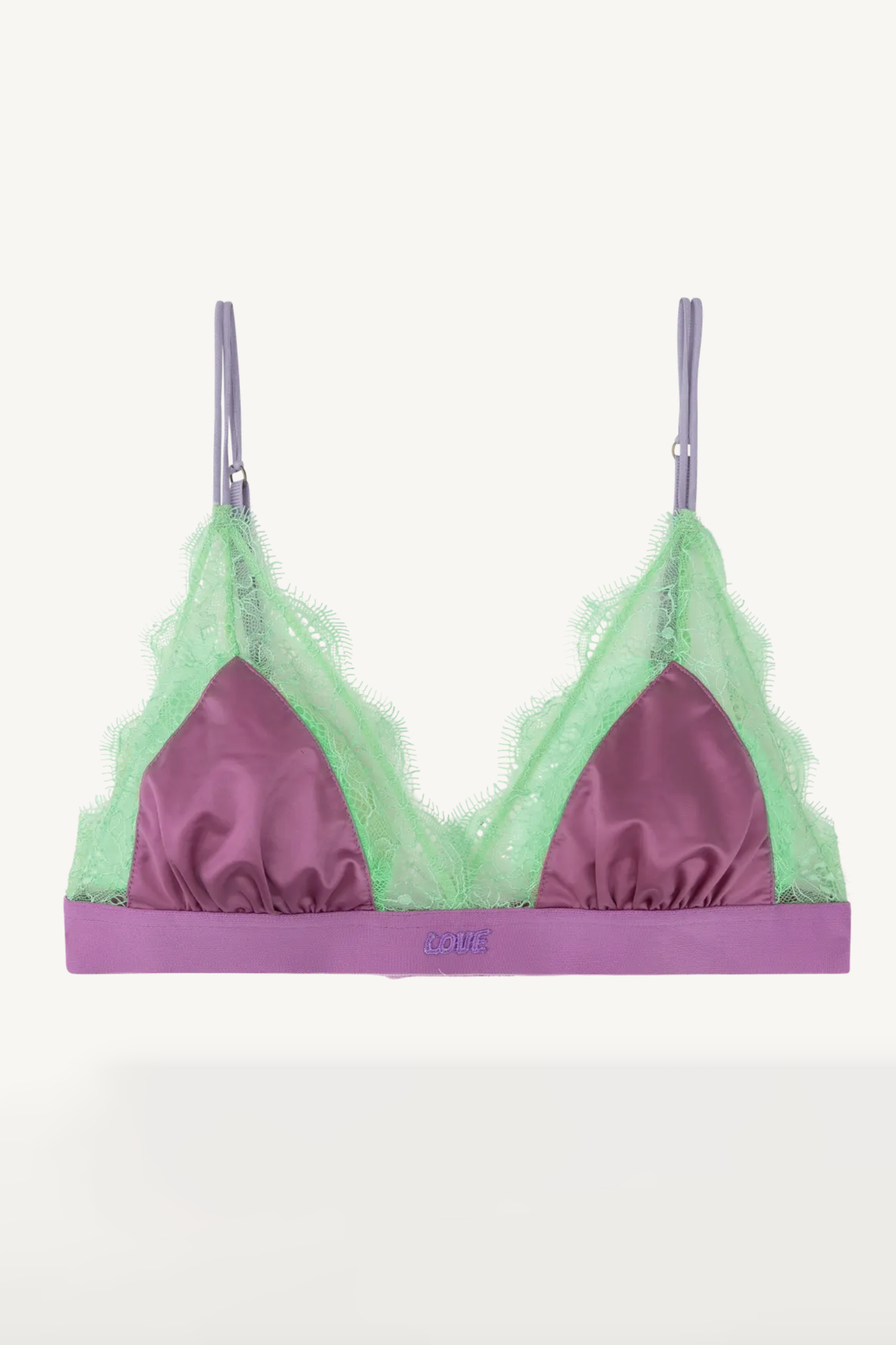 Love Lace Purple Green Bralette Purple/Green S