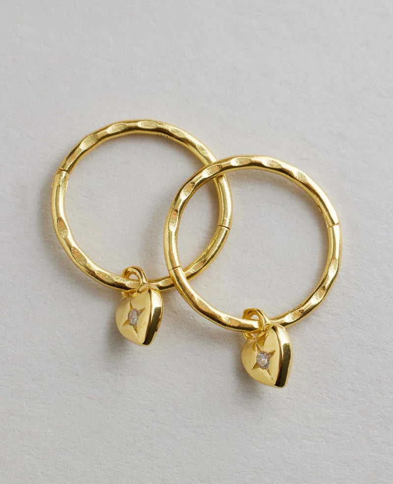 Mini Heart Hoops Gold