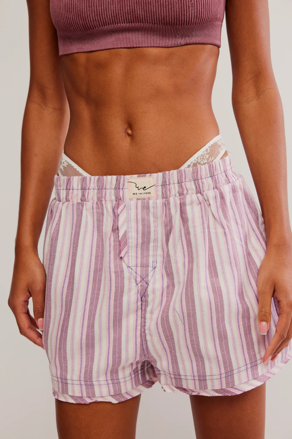 We The Free Day To Day Striped Boxers Burgundy