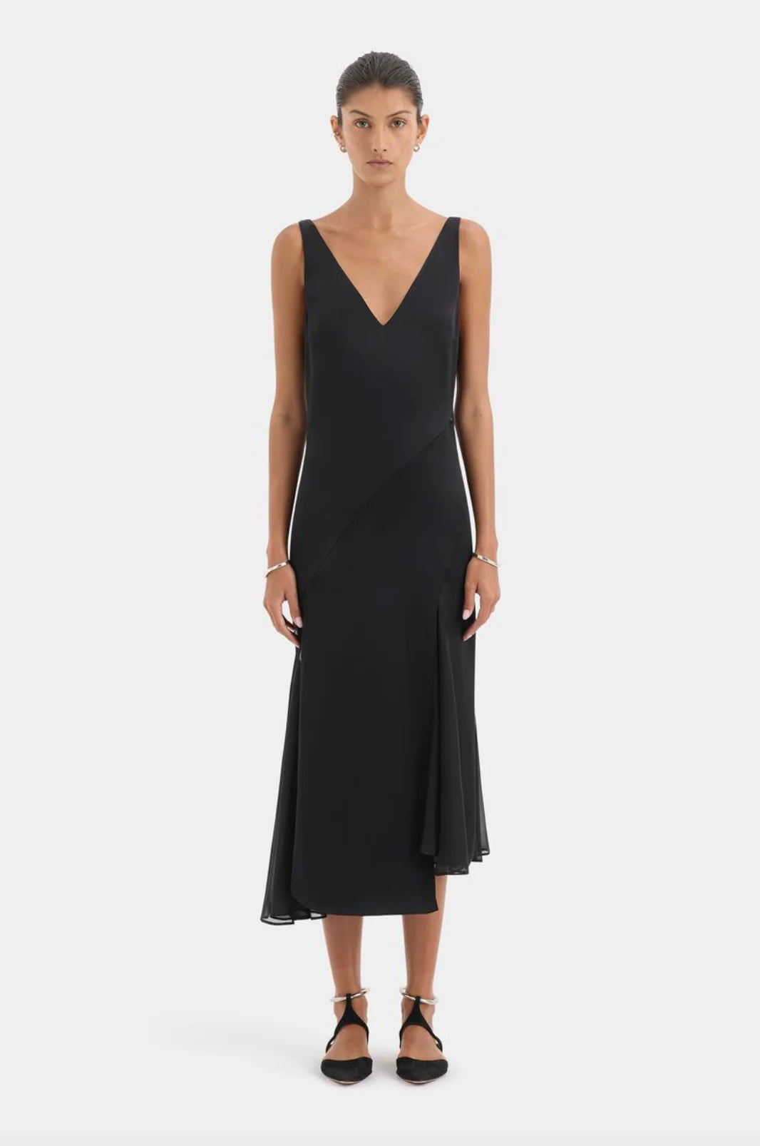 Ingrid Lace Midi Dress Black