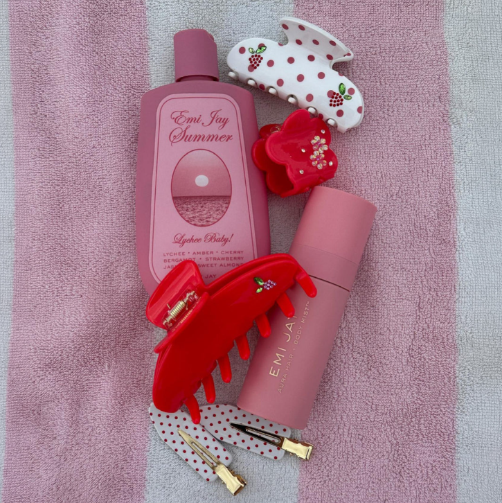 Emi Jay Sweetheart Clip in Coconut Berry Dot