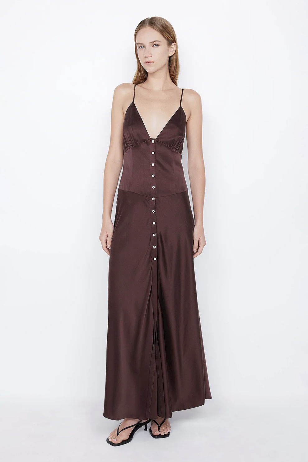 Kaia V Dress Choc Plum