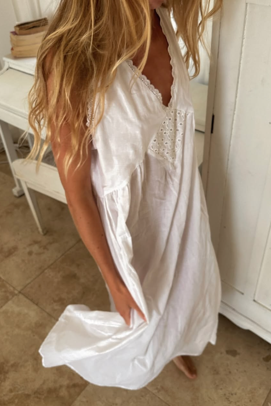 Vintage Cotton Gown Ivory