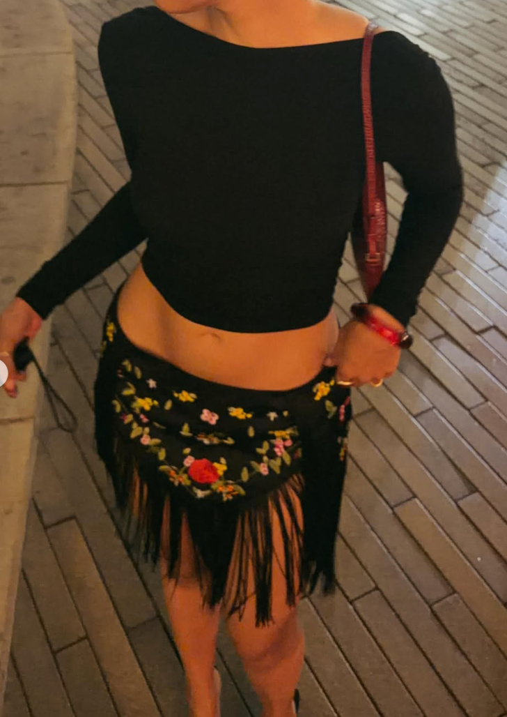 Nii hai Lara Fringe Skirt Black