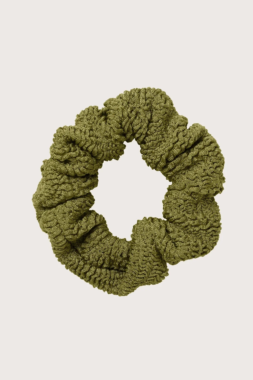 Scrunchie Metallic Moss