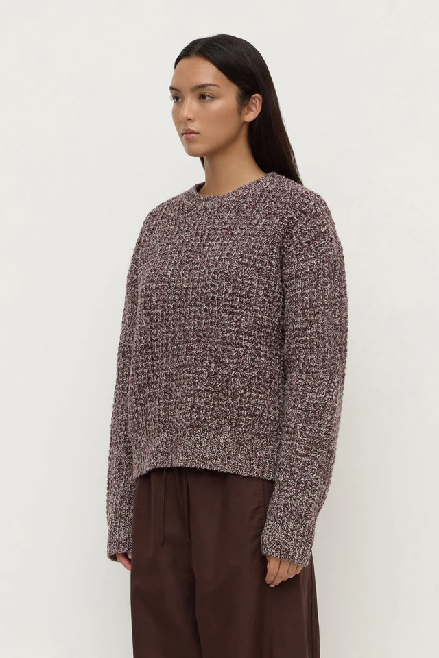 Shiloh Speckle Wool Knit Aubergine