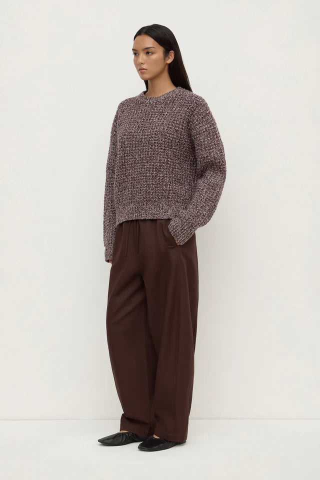 Shiloh Speckle Wool Knit Aubergine