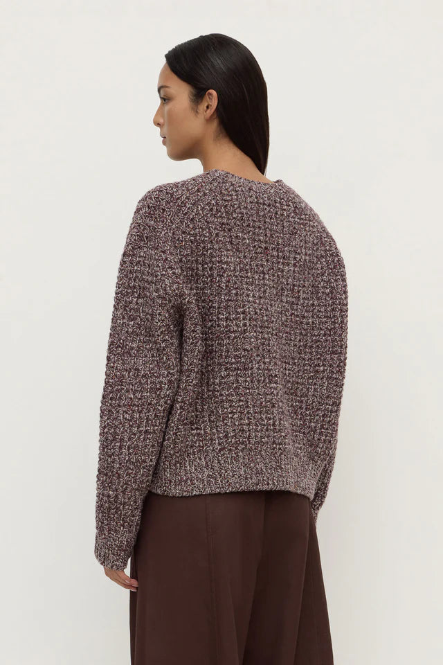 Shiloh Speckle Wool Knit Aubergine