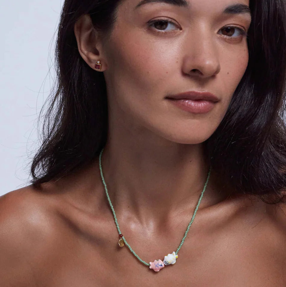 Fish n Kiss Necklace Apple Green