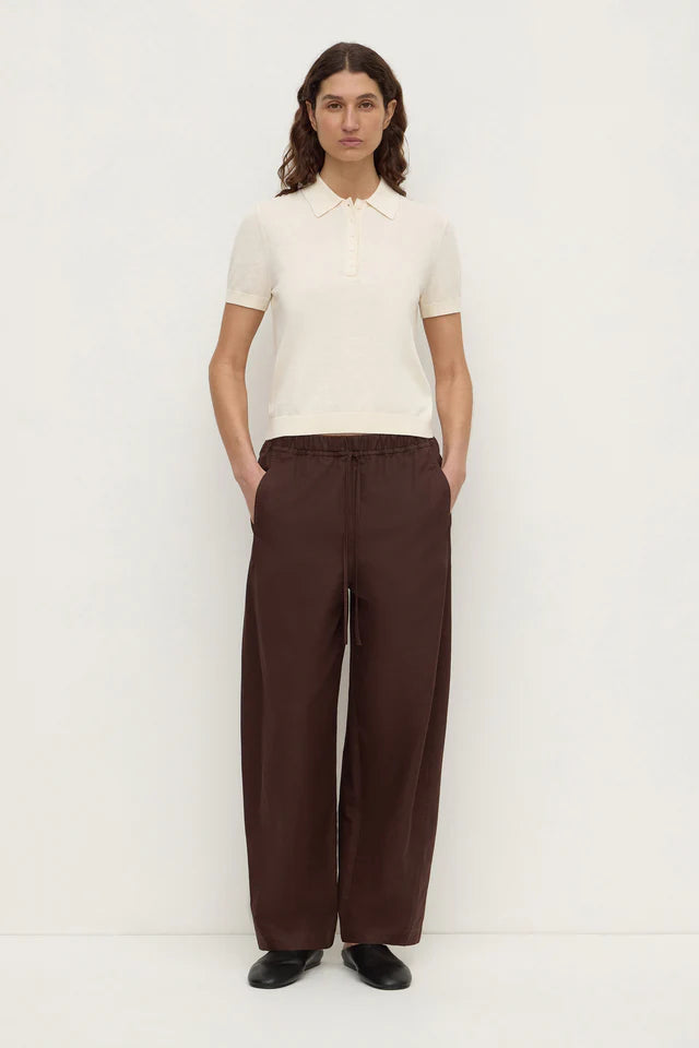 Assembly label Sloane Cotton Cashmere Polo Cream