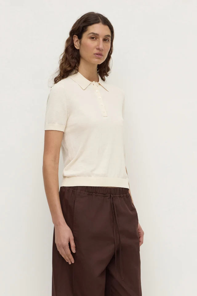 Assembly label Sloane Cotton Cashmere Polo Cream