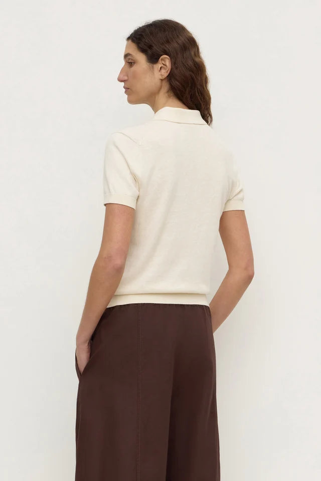Assembly label Sloane Cotton Cashmere Polo Cream