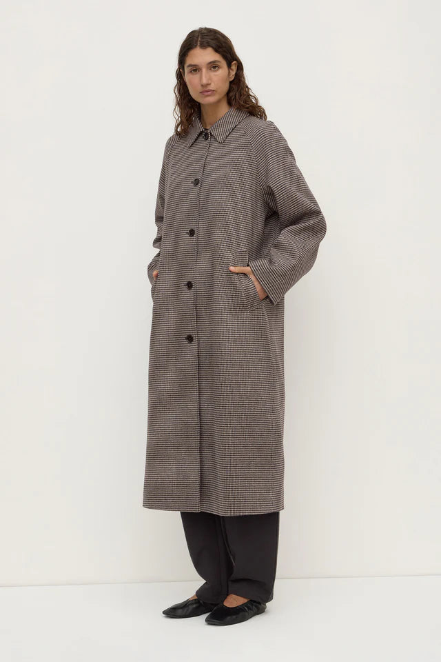 Solana Wool Coat Brown Black Check