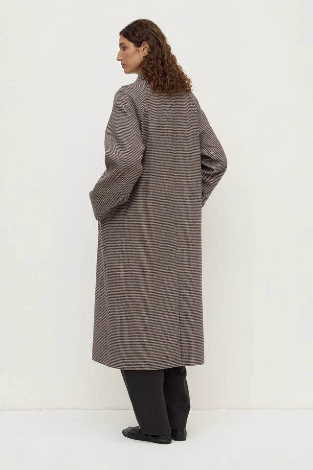 Solana Wool Coat Brown Black Check