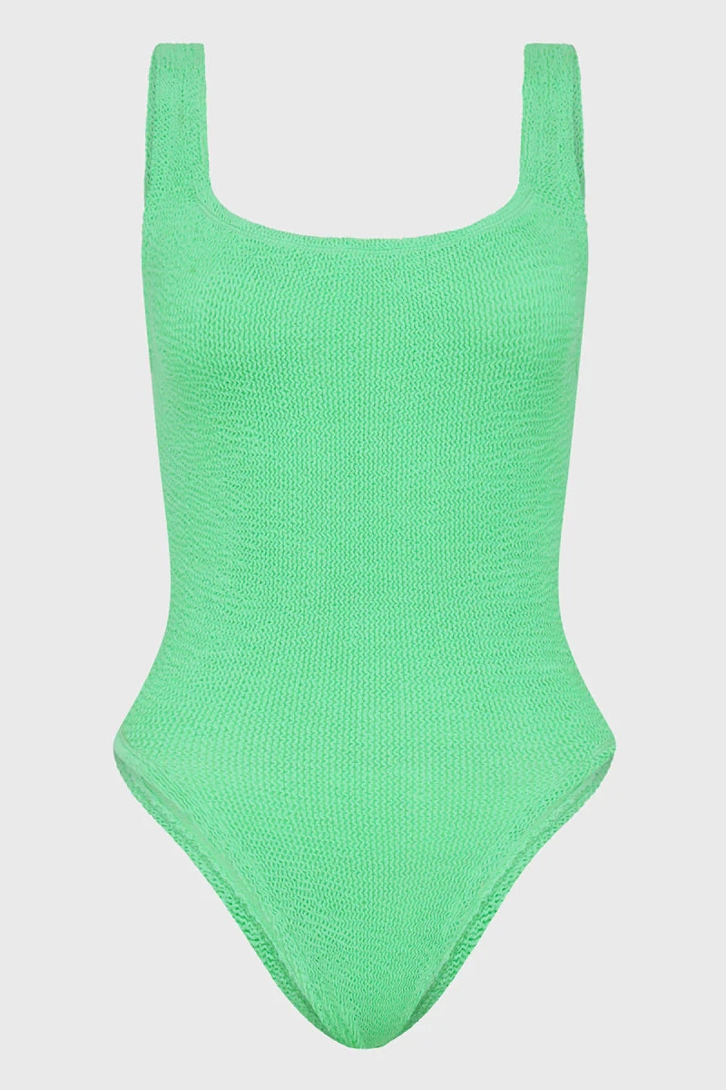 Square Neck Swim One Piece Lime