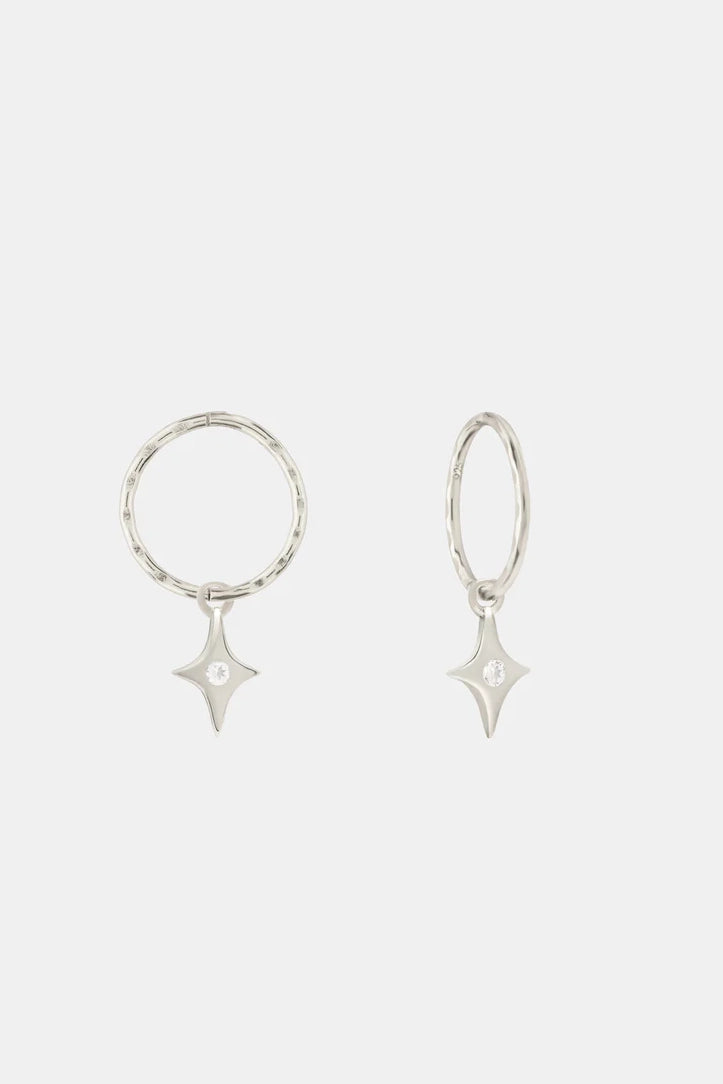 Starburst Mini Hoops Silver