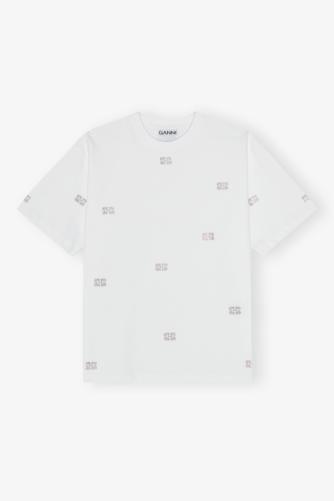 White Heavy Cotton Rhinestone Tshirt