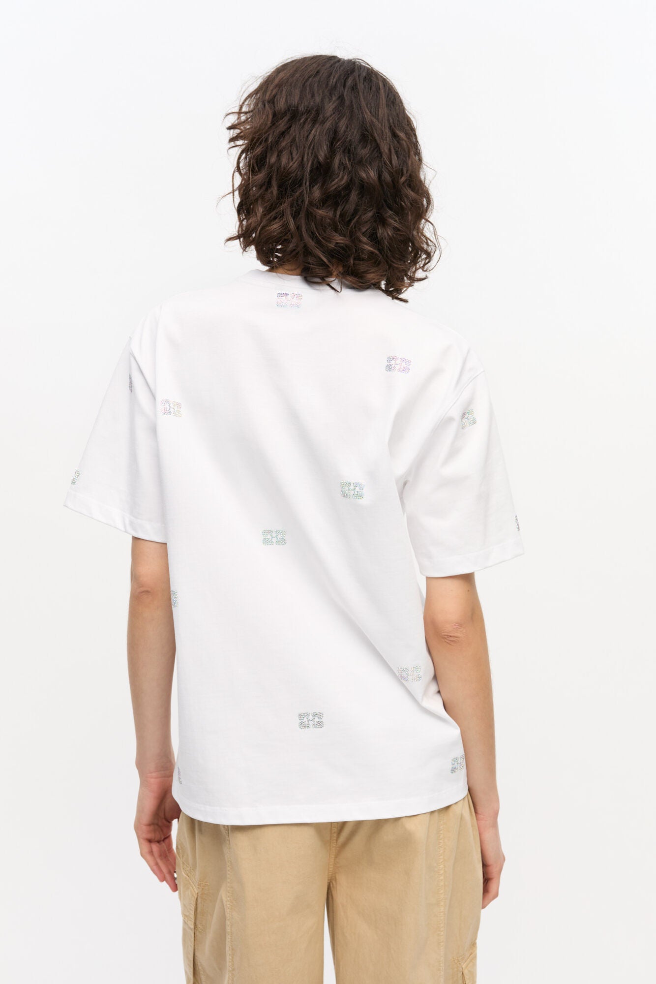 White Heavy Cotton Rhinestone Tshirt