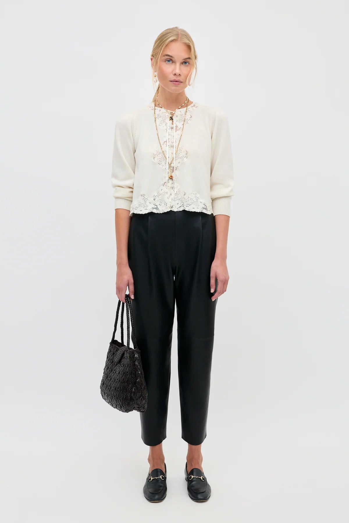 Rixo Tassia Merino Cashmere Cardigan Cream