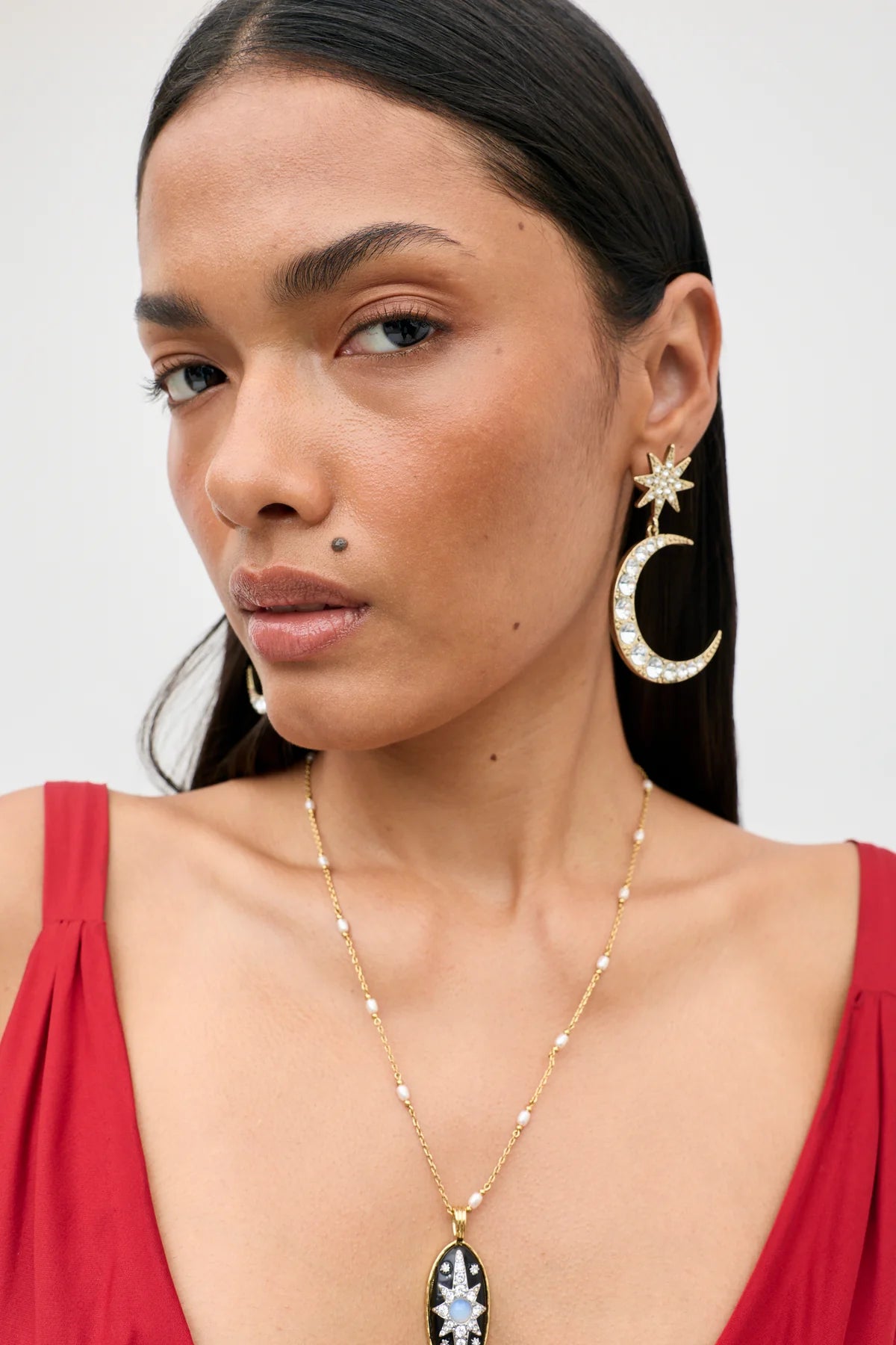 Rixo Theresa Earrings with Semi Precious Stones