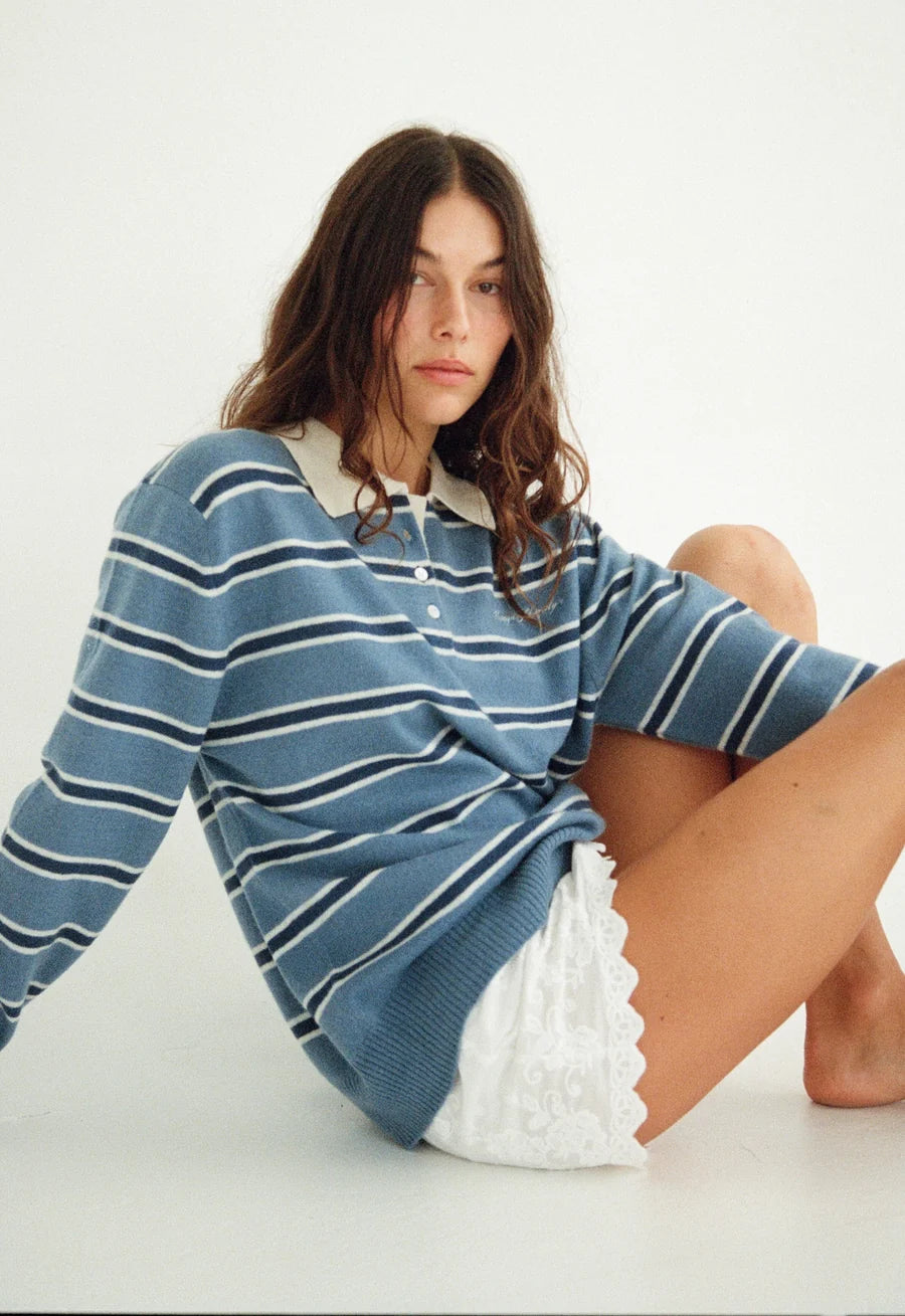 Maggie Marilyn This Must Be The Place Sweater Vintage Navy Stripe