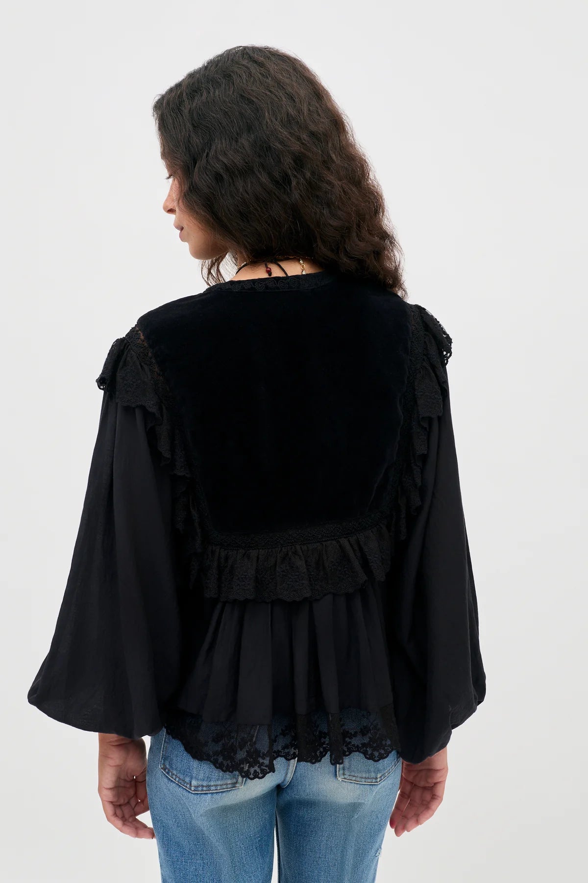 Rixo Diann Top Lilly Embroidery Black